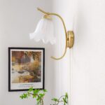 Curved Gooseneck Brass Glass Sconce - Image 5