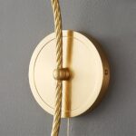 Curved Gooseneck Brass Glass Sconce - Image 3