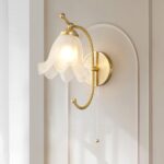 Curved Gooseneck Brass Glass Sconce - Image 10