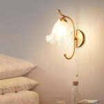 Curved Gooseneck Brass Glass Sconce - Image 7