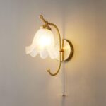 Curved Gooseneck Brass Glass Sconce - Image 14