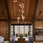 Brass Glass Drop Chandelier - Image 2
