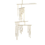 Brass Glass Drop Chandelier - Image 19
