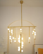 Brass Glass Drop Chandelier - Image 17