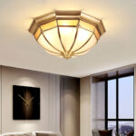 Dome Brass Flush Ceiling Lamp - Image 3