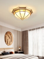 Dome Brass Flush Ceiling Lamp - Image 7