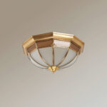 Dome Brass Flush Ceiling Lamp - Image 9
