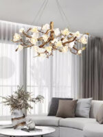 Flower Bloom Branch Brass Chandelier - Image 16