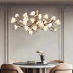Flower Bloom Branch Brass Chandelier - Image 4