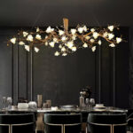 Flower Bloom Branch Brass Chandelier - Image 8