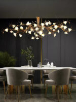 Flower Bloom Branch Brass Chandelier - Image 19