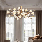 Flower Bloom Branch Brass Chandelier - Image 2