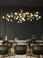 Flower Bloom Branch Brass Chandelier - Image 13