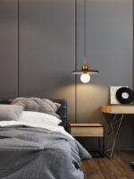 Flying Saucer Walnut Pendant Lamp - Image 7