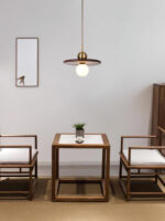 Flying Saucer Walnut Pendant Lamp - Image 8