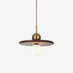 Flying Saucer Walnut Pendant Lamp
