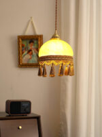 French Tassels Brass Pendant Swag Light - Image 16