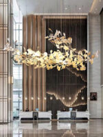 Gold White Leaves Combination Gingko Chandeliers - Image 19