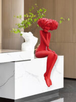 Girl Meditate Sculpture Ornaments - Image 9