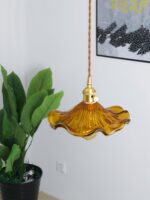 Glass Hibiscus Flower Pendant Light - Image 2