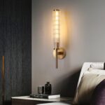 Glass Linear Brass Wall Light - Image 3