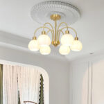 Glass Pumpkin Gold Chandelier - Image 4