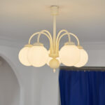 Cream Glass Sphere Chandelier - Image 14