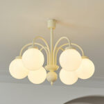 Cream Glass Sphere Chandelier - Image 4