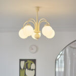 Cream Glass Sphere Chandelier - Image 2