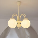 Cream Glass Sphere Chandelier - Image 7