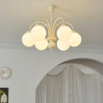 Cream Glass Sphere Chandelier - Image 3