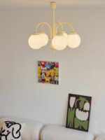 Cream Glass Sphere Chandelier - Image 9