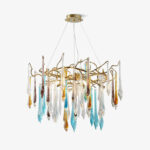 Gold Round Teardrop Chandelier - Image 15