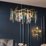 Gold Round Teardrop Chandelier - Image 2