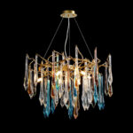 Gold Round Teardrop Chandelier - Image 4