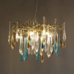 Gold Round Teardrop Chandelier - Image 6