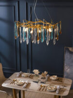 Gold Round Teardrop Chandelier - Image 7