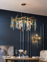 Gold Round Teardrop Chandelier - Image 8