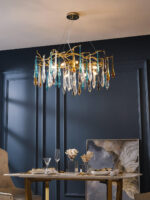 Gold Round Teardrop Chandelier - Image 9