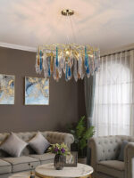 Gold Round Teardrop Chandelier - Image 10