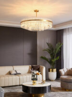 Gold & Clear Rod Chandelier - Image 7