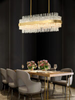Gold & Clear Rod Chandelier - Image 12