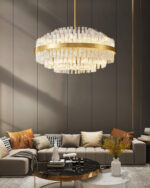 Gold & Clear Rod Chandelier - Image 13