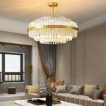 Gold & Clear Rod Chandelier - Image 3