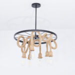Hemp Rope Industrial Six Head Chandelier - Image 13