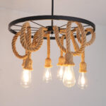 Hemp Rope Industrial Six Head Chandelier - Image 15