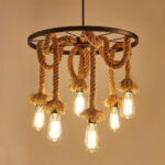 Hemp Rope Industrial Six Head Chandelier - Image 11