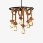 Hemp Rope Industrial Six Head Chandelier - Image 17