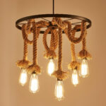 Hemp Rope Industrial Six Head Chandelier - Image 12