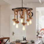 Hemp Rope Industrial Six Head Chandelier - Image 7